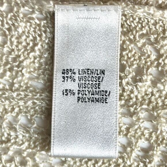 Lafayette 148 Ombre Open Knit Linen Blend Sweater Semi Sheer Size M - Picture 10 of 11